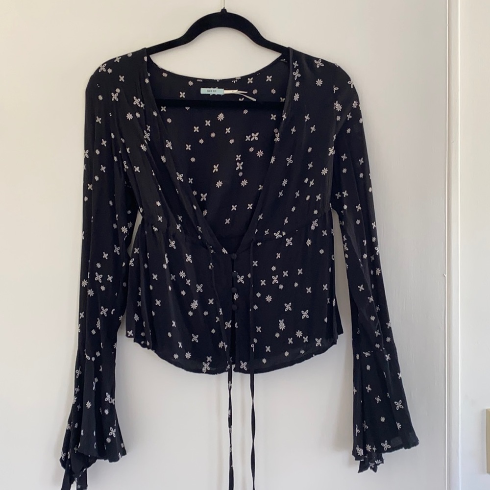 Black Floral Blouse